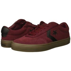 Converse Boys Red Courtland Suede Leather Accent Low Top Sneaker Size 5